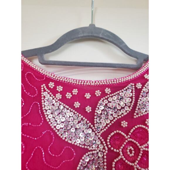 Vintage Mark & John II Silk Intricately Beaded Sequined Blouse India, Size XL - Picture 5 of 13